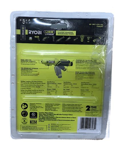 RYOBI USB Lithium Screwdriver Kit with 2.0 Ah USB Lithium Battery and Charging Cable