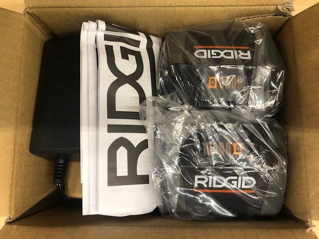 RIDGID 18V MAX Output Starter Kit with (2) 4.0 Ah Batteries and Charger