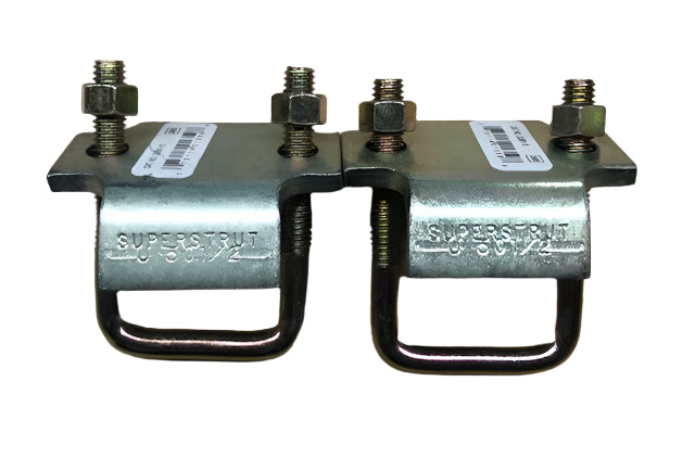 (2-Pack) Superstrut 3-3/16 in. Channel to Beam Strut Clamp with U-Bolt - Gold Galvanized (Strut Fitting)