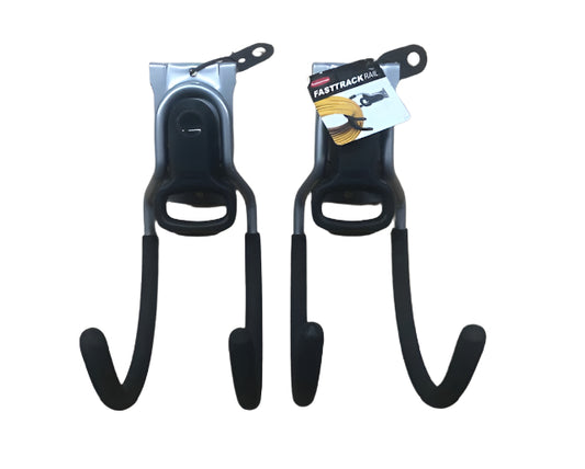2-Pack Rubbermaid Fasttrack Garage Utility Hook, 50 lbs. Capacity, Wall Mounted Storage and Organization System for Home/Garage