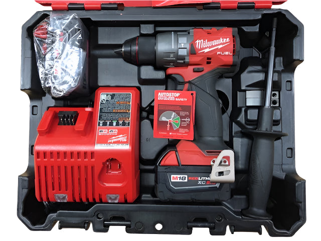 Milwaukee M18 FUEL 18V Lithium-Ion Brushless Cordless 1/2 in. Hammer Drill Driver Kit with Two 5.0 Ah Batteries and Hard Case