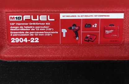 Milwaukee M18 FUEL 18V Lithium-Ion Brushless Cordless 1/2 in. Hammer Drill Driver Kit with Two 5.0 Ah Batteries and Hard Case