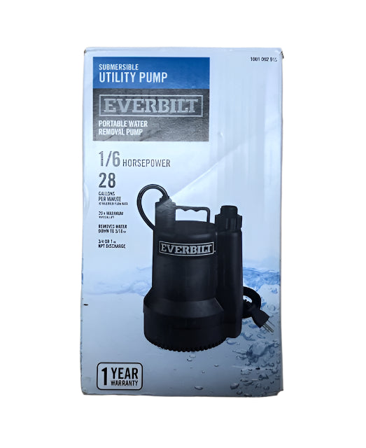 Everbilt 1/6 HP Plastic Submersible Utility Pump