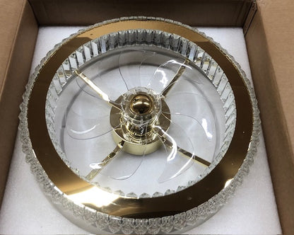 FANNEHONNE Diamond 22 in. Smart Indoor Brass Ceiling Fan with Crystal Integrated LED Light