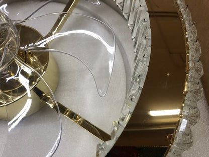 FANNEHONNE Diamond 22 in. Smart Indoor Brass Ceiling Fan with Crystal Integrated LED Light