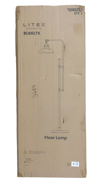 CRAFTMADE Floor Lamp 63 in. Flat Black Finish 1-Light Adjustable Base Arc Floor Lamp for Home with Clear Glass