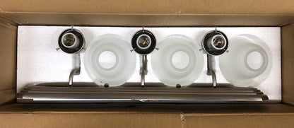 KICHLER Independence 24 in. 3-Light Brushed Nickel Traditional Bathroom Vanity Light with Frosted Glass Shade