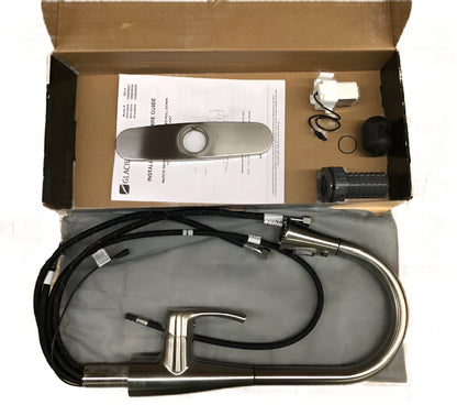 Glacier Bay Marcie Single-Handle Integrated Pull Down Touchless Kitchen Faucet in Stainless Steel