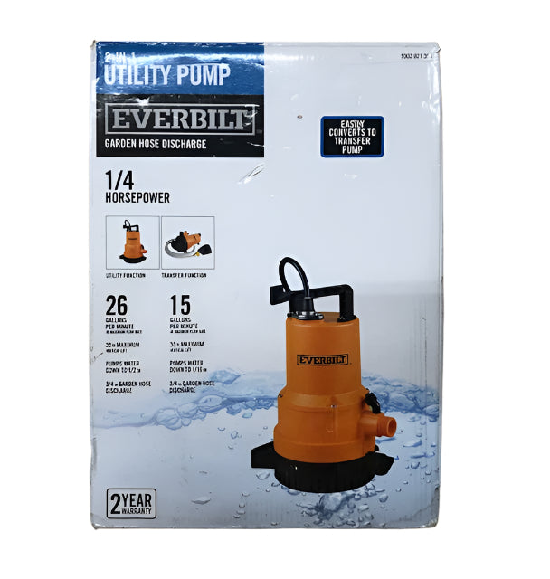 Everbilt 1/4 HP 2-in-1 Submersible Utility and Transfer Pump