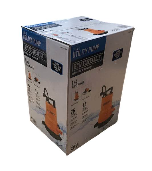 Everbilt 1/4 HP 2-in-1 Submersible Utility and Transfer Pump