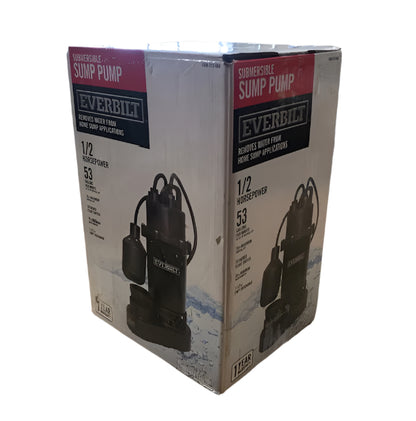 Everbilt 1/2 HP Aluminum Submersible Sump Pump Tether Switch