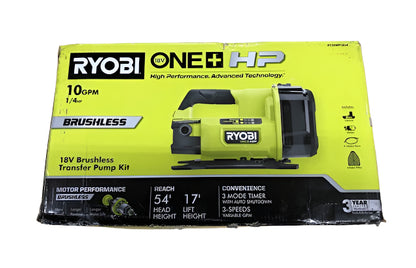 RYOBI ONE+ HP 18V 1/4 hp Cordless Battery Powered Transfer Pump with 2.0 Ah Battery and Charger
