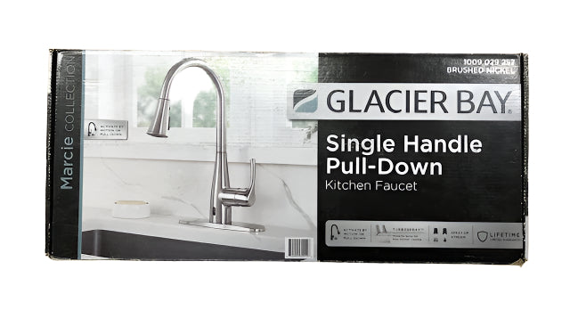 Glacier Bay Marcie Single-Handle Integrated Pull Down Touchless Kitchen Faucet in Stainless Steel