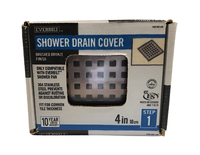 Everbilt Watershield Shower System 4 in. Bronze Square Grid Drain Grate