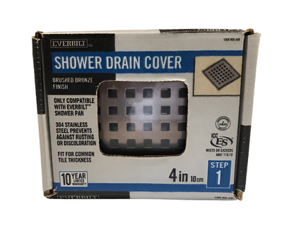 Everbilt Watershield Shower System 4 in. Bronze Square Grid Drain Grate