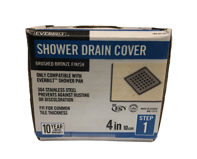 Everbilt Watershield Shower System 4 in. Bronze Square Grid Drain Grate