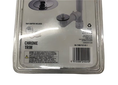 Everbilt Twist and Close 1-1/2 in. White Poly Pipe Bath Waste and Overflow Drain in Chrome