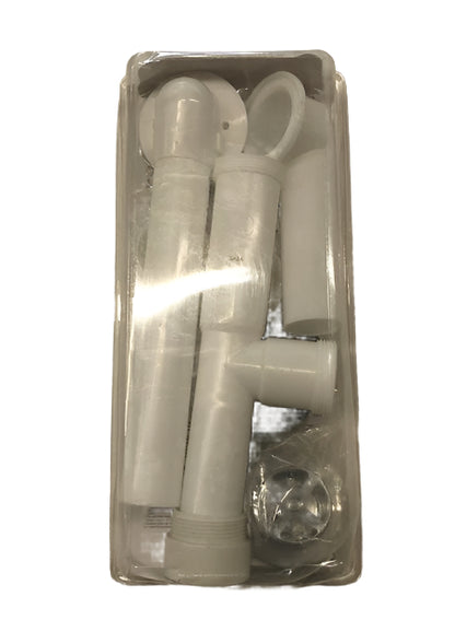 Everbilt Twist and Close 1-1/2 in. White Poly Pipe Bath Waste and Overflow Drain in Chrome