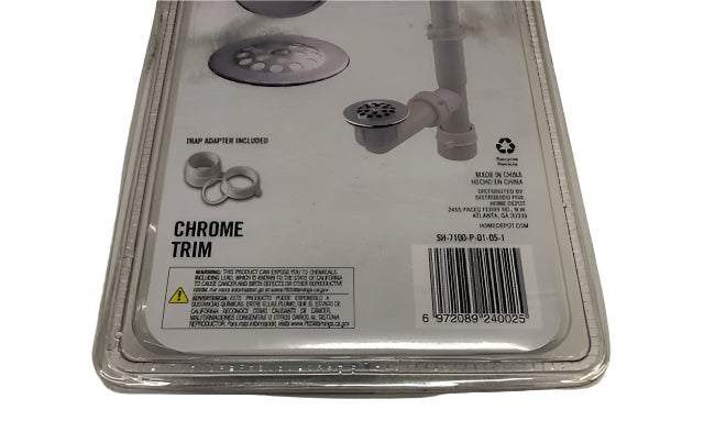 Everbilt Trip Lever 1-1/2 in. White Poly Pipe Bath Waste and Overflow Drain in Chrome