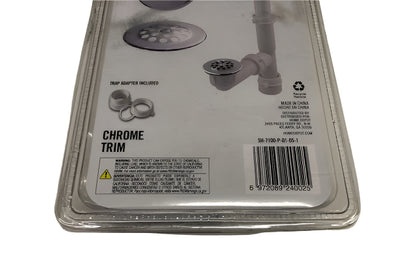 Everbilt Trip Lever 1-1/2 in. White Poly Pipe Bath Waste and Overflow Drain in Chrome