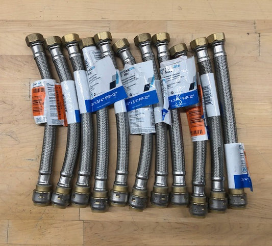 11-Pack - SharkBite Max 3/4 in. Push-to-Connect x 3/4 in. FIP x 12 in. Braided Stainless Steel Water Heater Connector