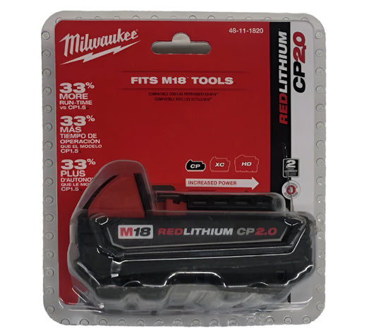 Milwaukee M18 18-Volt 2.0 Ah Lithium-Ion Compact Battery