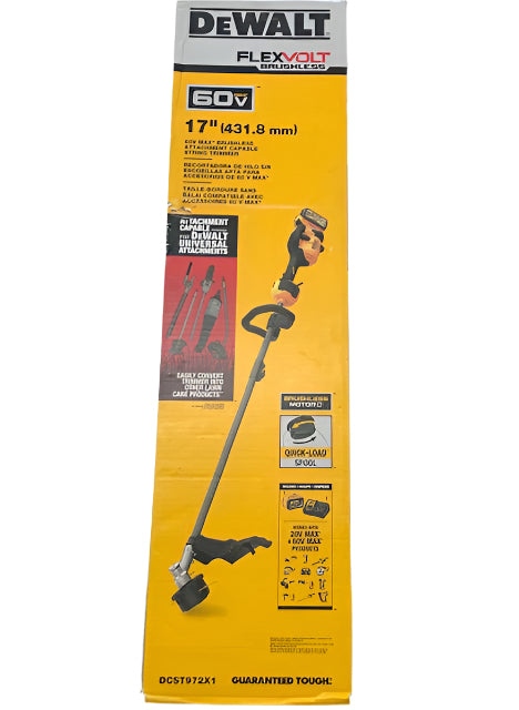 DEWALT FLEXVOLT 60V MAX 17 in. Cordless Battery Powered Attachment Capable Trimmer Kit with Charger