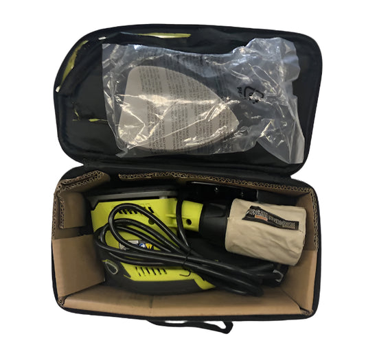 RYOBI 1.2 Amp Corded 5.5 in. Corner Cat Sander with Dust Bag, Sample Sandpaper & Storage Case