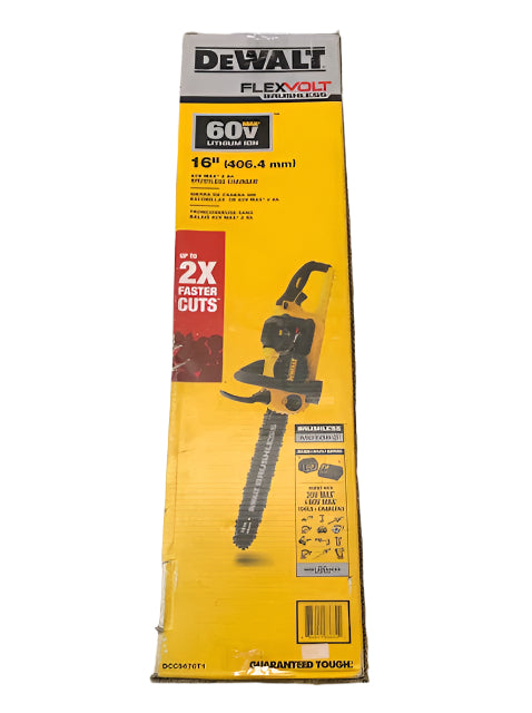 DEWALT FLEXVOLT 60V MAX 16in. Brushless Cordless Battery Powered Chainsaw Kit with (1) FLEXVOLT 2 Ah Battery & Charger