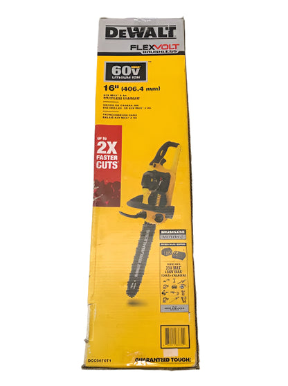 DEWALT FLEXVOLT 60V MAX 16in. Brushless Cordless Battery Powered Chainsaw Kit with (1) FLEXVOLT 2 Ah Battery & Charger