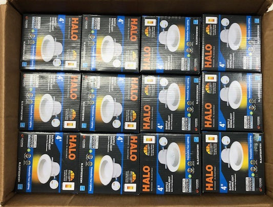 (36 Pack) HALO RL4 Series 4-inch recessed LED retrofit module Selectable CCT and Lumens, Integrated LED Matte white