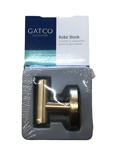 Gatco Latitude II Single Robe Hook in Brushed Brass
