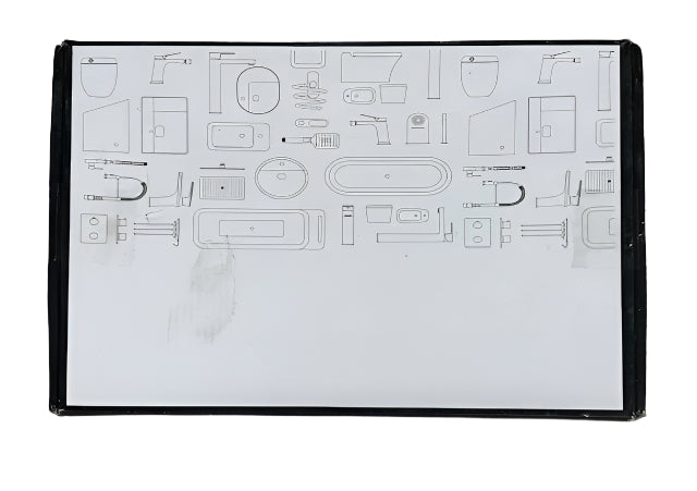 BWE 8 in. Widespread Waterfall Double Handle Three Holes Bathroom Faucet With Led Light in Matte Black