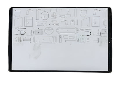 BWE 8 in. Widespread Waterfall Double Handle Three Holes Bathroom Faucet With Led Light in Matte Black