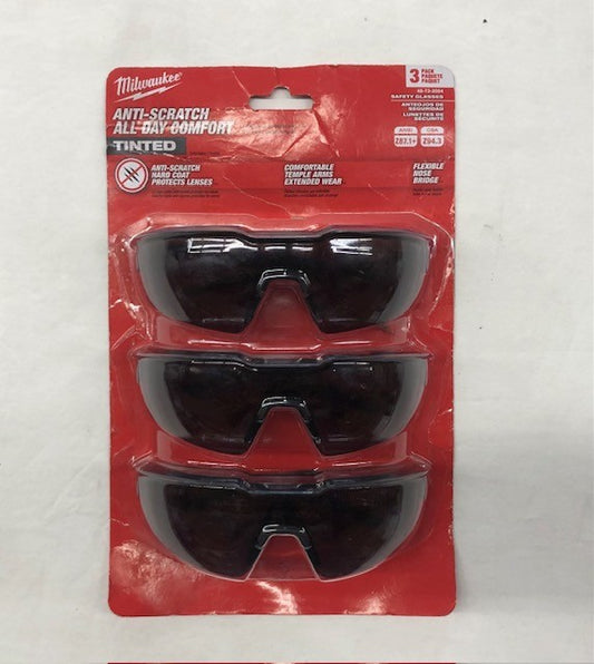 Milwaukee Tinted Safety Glasses Anti-Scratch Lenses (3-Pack)