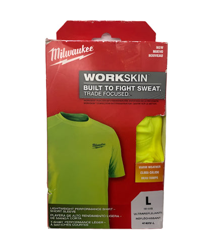 Milwaukee Men's Large Hi-Vis GEN II WORKSKIN Light Weight Performance Short-Sleeve T-Shirt