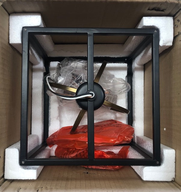 Kew Gardens 60 Watt 1 Light Matte Black and Old Satin Brass Convertible Pendant