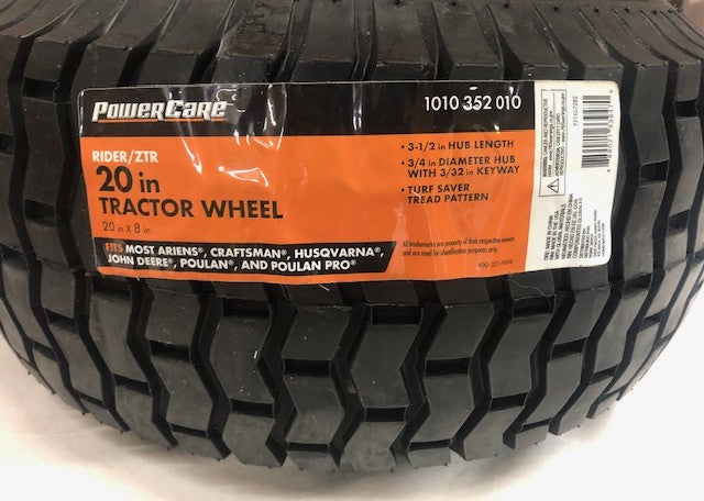 Powercare Universal 20 in. x 8 in. Rear Wheel Assembly for Lawn Tractors and Zero-Turn Mowers
