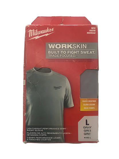 Milwaukee Gen II Men's Work Skin Large Gray Light Weight Performance Short-Sleeve T-Shirt