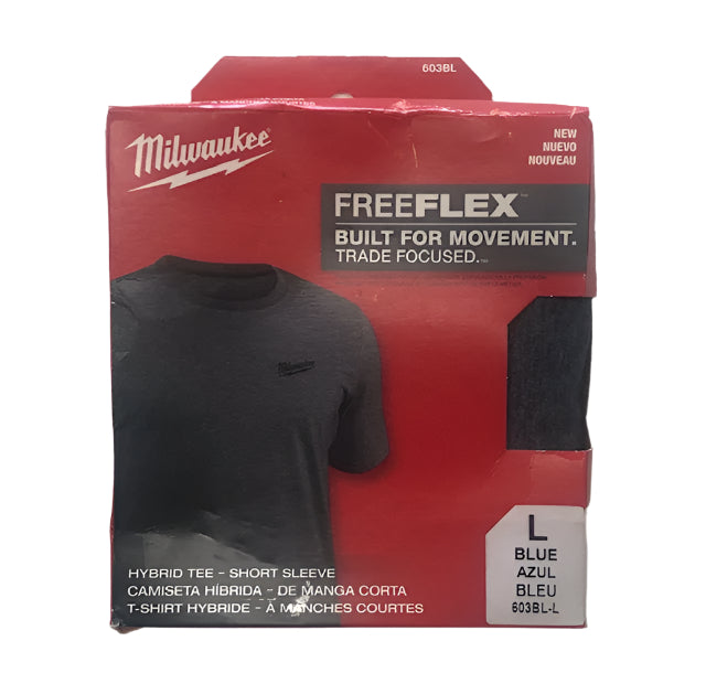 Milwaukee Men's Large Blue Cotton/Polyester Short-Sleeve Hybrid Work T-Shirt