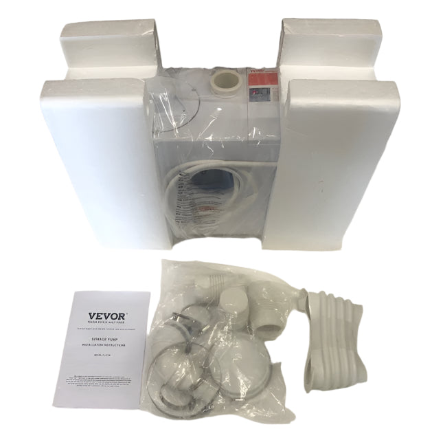 VEVOR Macerator Pump 1HP 700W 9600 L/H Flow 32.8 FT. Sewerage Sump Pump with 3 Inlets for Waste Water Disposal Upflush Machine