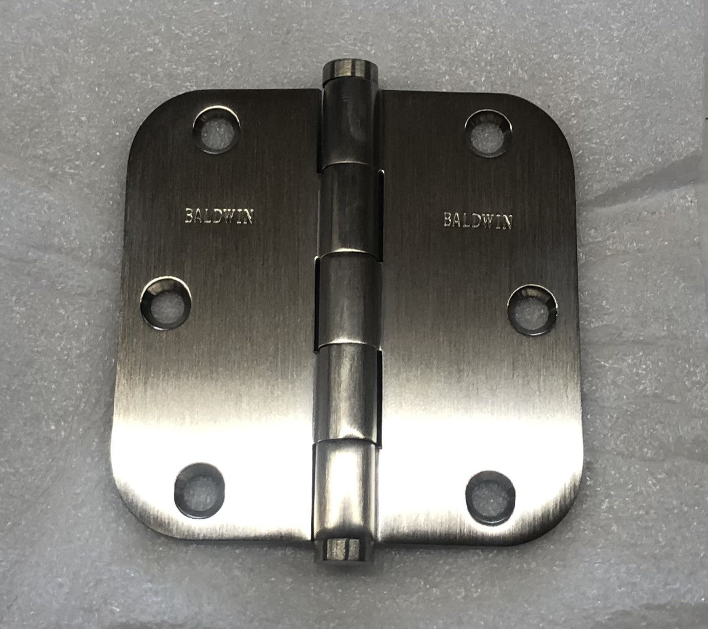 Baldwin 1135.I 3-1/2" Wide Plain Bearing 5/8" Radius Corner Mortise Door Hinge from the Estate Collection - Single Hinge Lifetime Satin Nickel Door