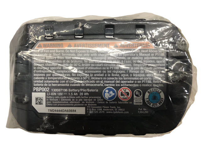 RYOBI ONE+ 18V Lithium-Ion 1.5 Ah Battery