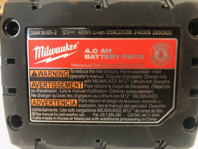 Milwaukee M12 FUEL 12V Lithium-Ion Brushless Cordless HACKZALL Reciprocating Saw Kit w/ One 4.0Ah Batteries Charger & Tool Bag