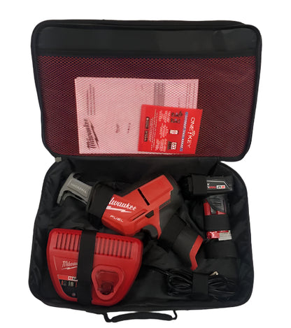 Milwaukee M12 FUEL 12V Lithium-Ion Brushless Cordless HACKZALL Reciprocating Saw Kit w/ One 4.0Ah Batteries Charger & Tool Bag
