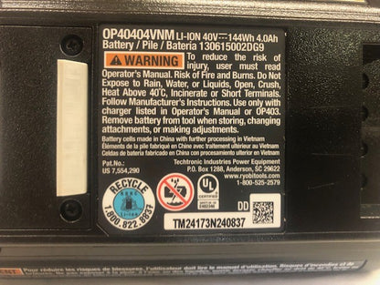 RYOBI 40V Lithium-Ion 4.0 Ah Battery