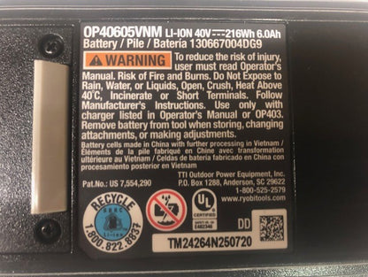 RYOBI 40V Lithium-Ion 6.0 Ah High Capacity Battery