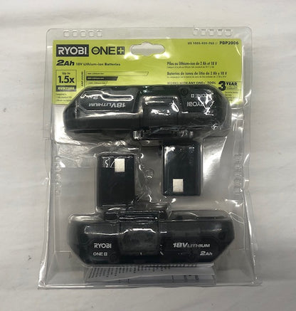 RYOBI ONE+ 18V Lithium-Ion 2.0 Ah Compact Battery (2-Pack)