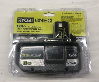 RYOBI ONE+ 18V 6.0 Ah Lithium-Ion HIGH PERFORMANCE Battery