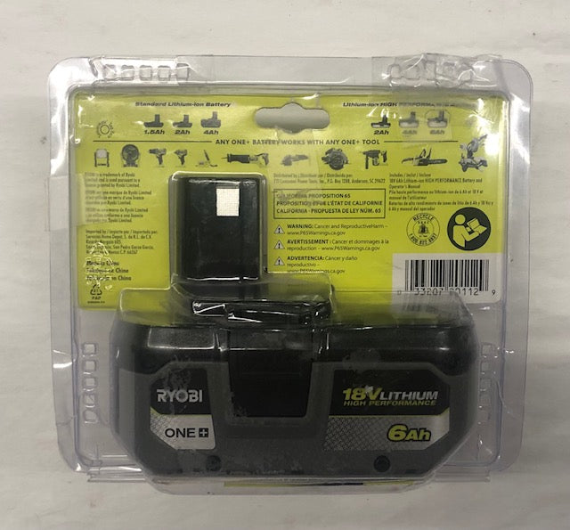 RYOBI ONE+ 18V 6.0 Ah Lithium-Ion HIGH PERFORMANCE Battery